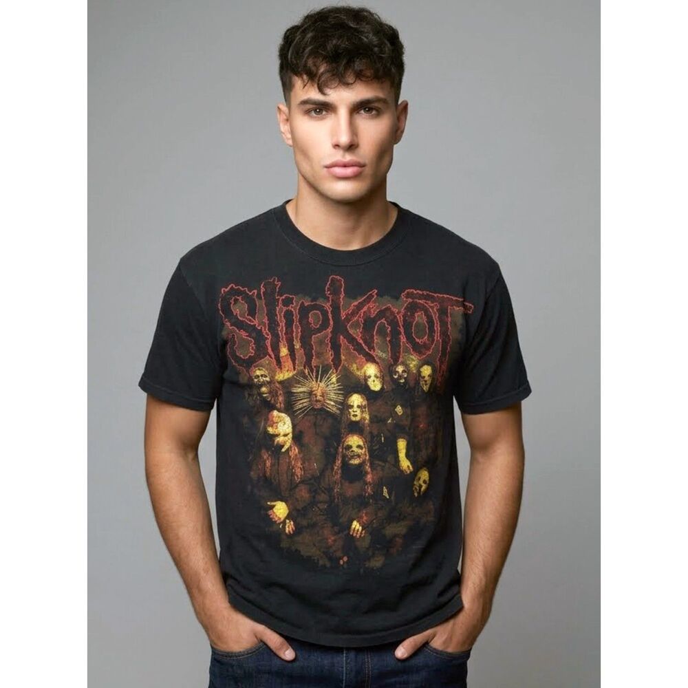 Vintage 2000 Slipknot T Shirt M Metal Double Sided RARE 00s Y2K Official